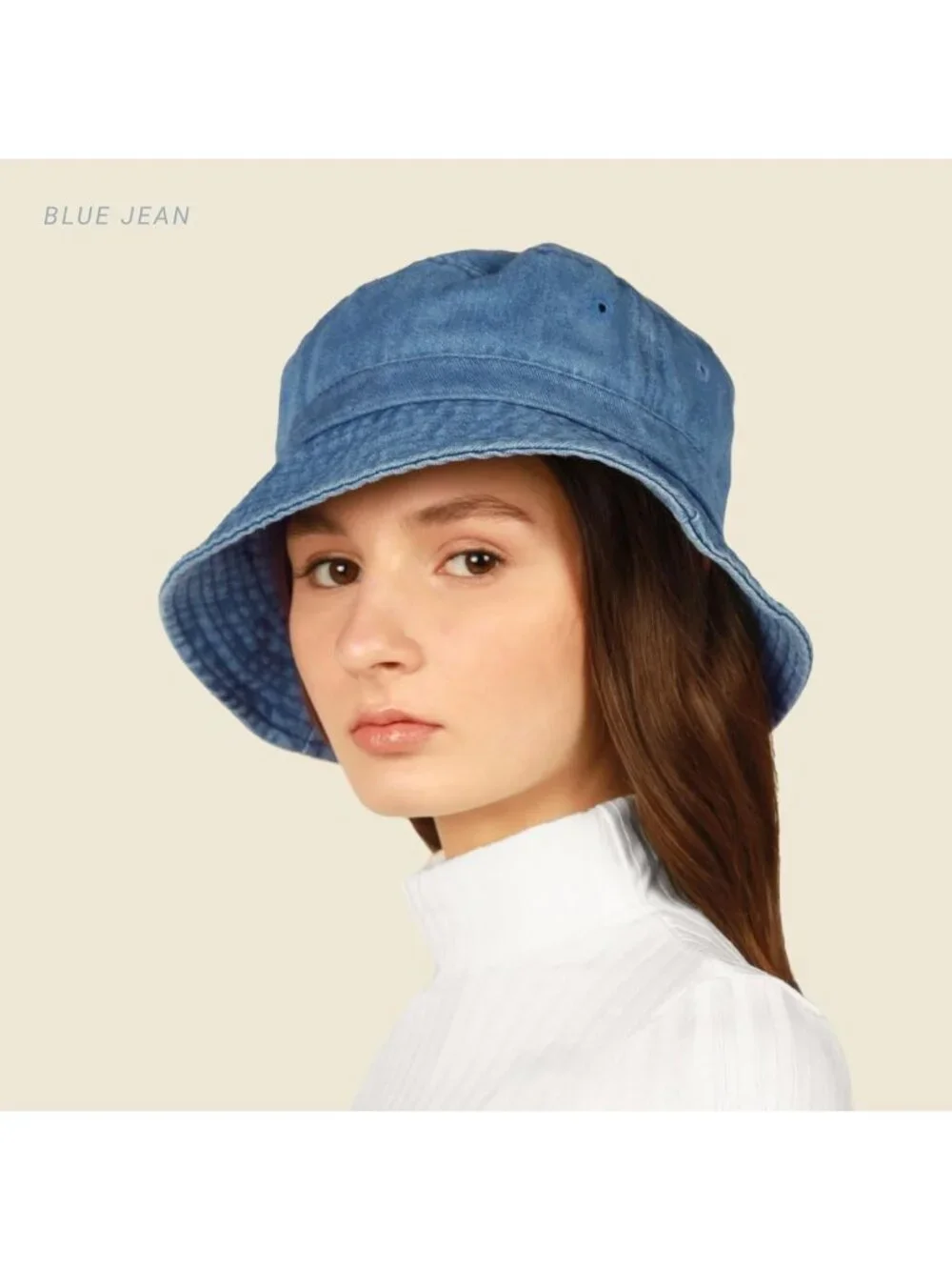 Unisex Light Denim Cotton Summer Sun Boonie Style Beach Golf Fishing Bucket Hat